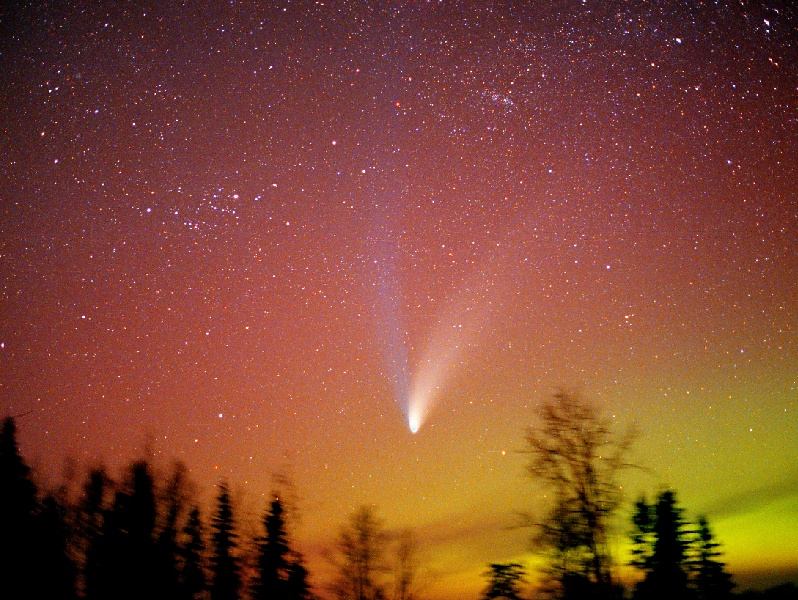 Comet and Northern Lights