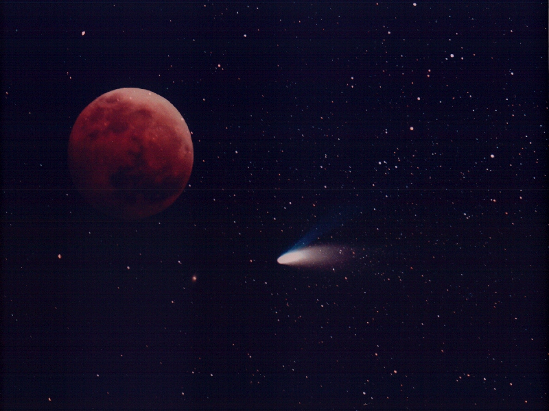 Comet and Moon